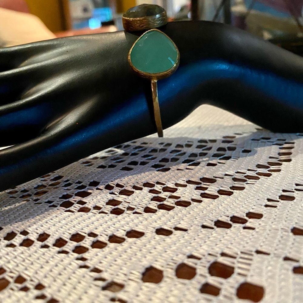 VINTAGE double gemstone bangle - Picture 3 of 6